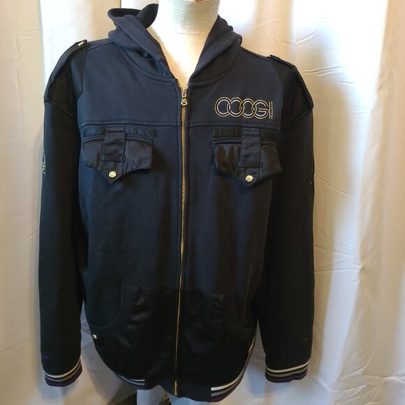 Men's Coogi Zip front Hoodie - 3XL - Black - Cotton blend - Picture 1 of 16
